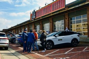 25-DRH_1328 Cars & Coffee at 2nd Street Public Market, Dayton, Ohio, February 26, 2023, photo by Butterfly Effect Photography, shared by Drive Electric Dayton.