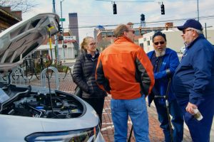 27-DRH_1339 Cars & Coffee at 2nd Street Public Market, Dayton, Ohio, February 26, 2023, photo by Butterfly Effect Photography, shared by Drive Electric Dayton.